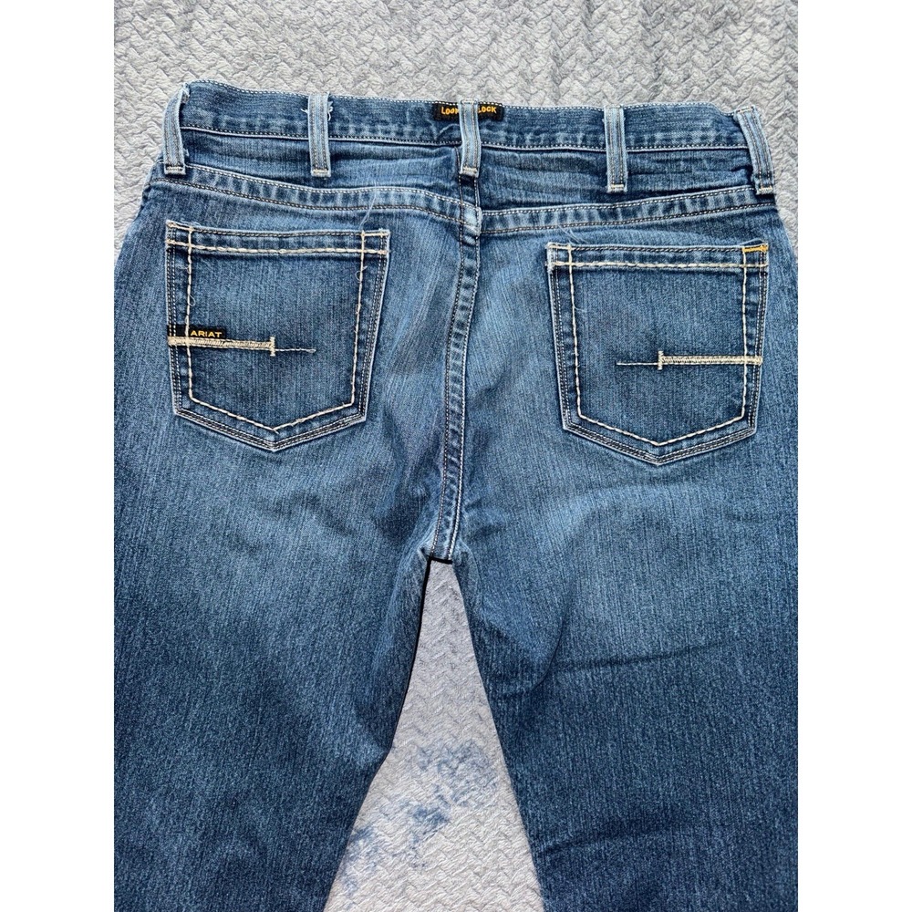 Ariat Mens M4 Rebar Relaxed Boot Jeans Blue Denim Dark Wash Size 36 - Picture 5 of 5